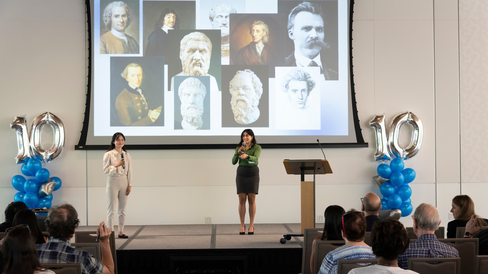 Lilia Qian ’24 and Shreya Joshi ’24 presented for the Project Vox: Conducting Philosophical Research on the Margins team.