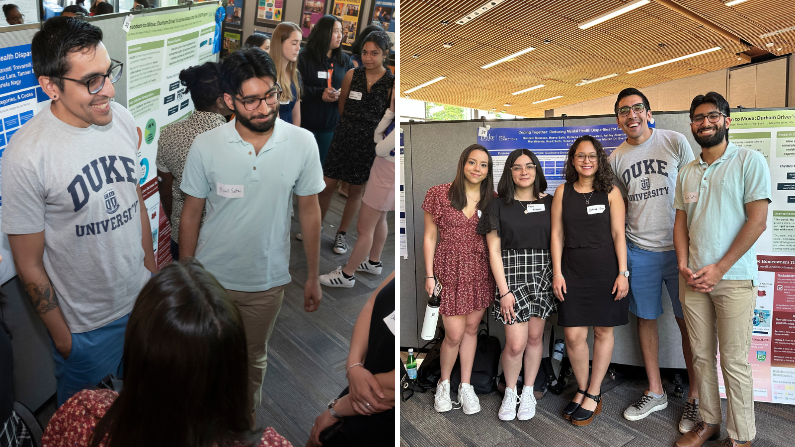 Photos of student at the Bass Connections Showcase.