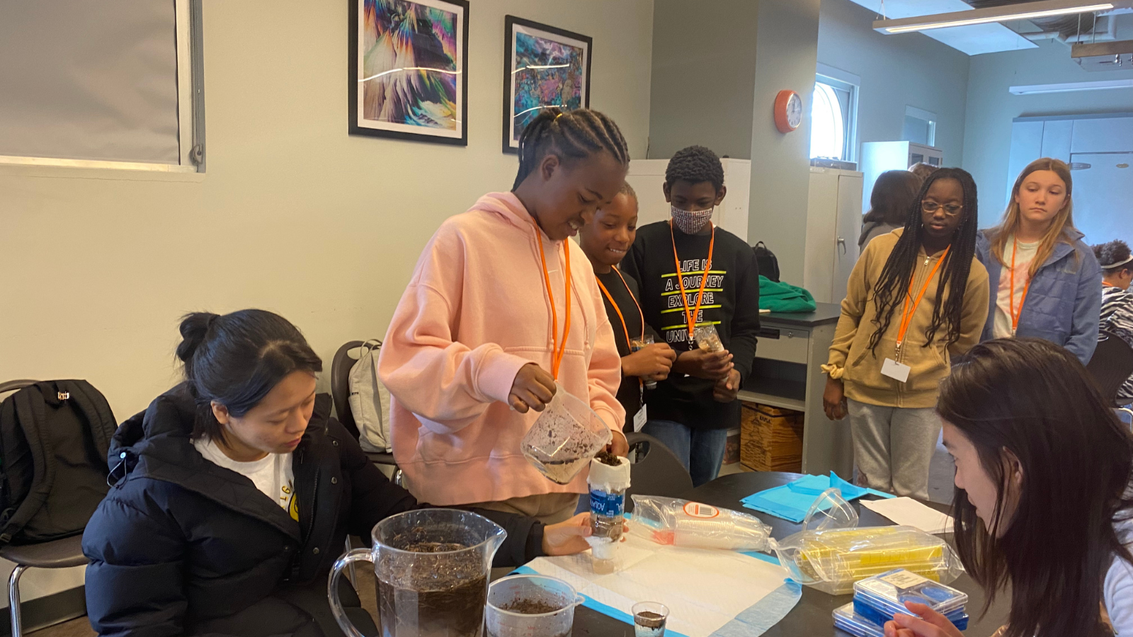 Ignite participants work to construct low-cost water filters and microscopes to both clean and monitor local water sources. 