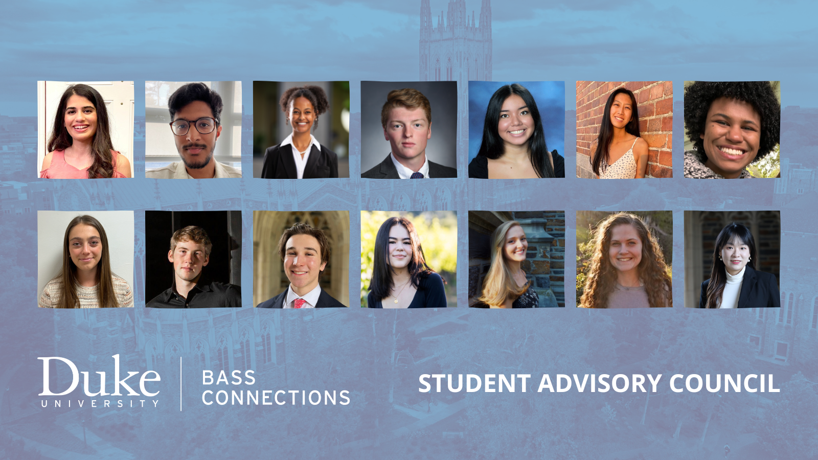 Headshots of Student Advisory Council members.
