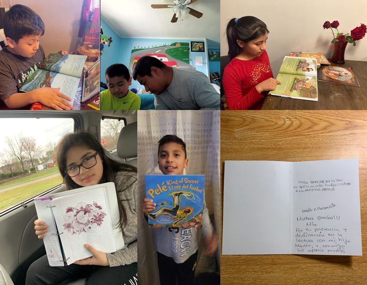 Collage of young students from the reading program.