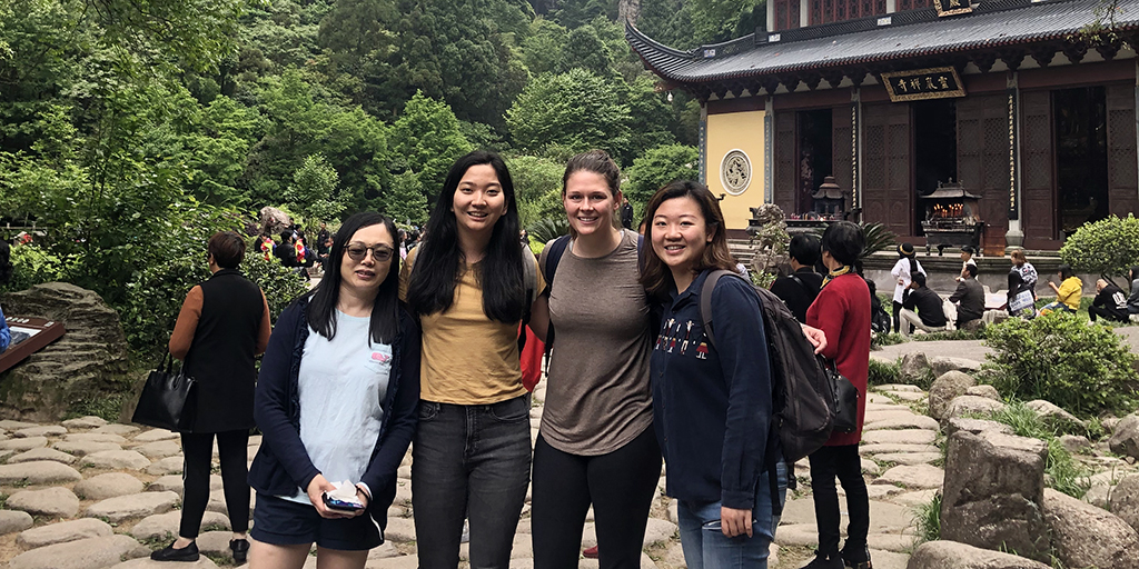 Liping Feng (faculty), Yan Sun (MEM student), Chrissy Crute (PhD student), Connie Xiong (MEM student).