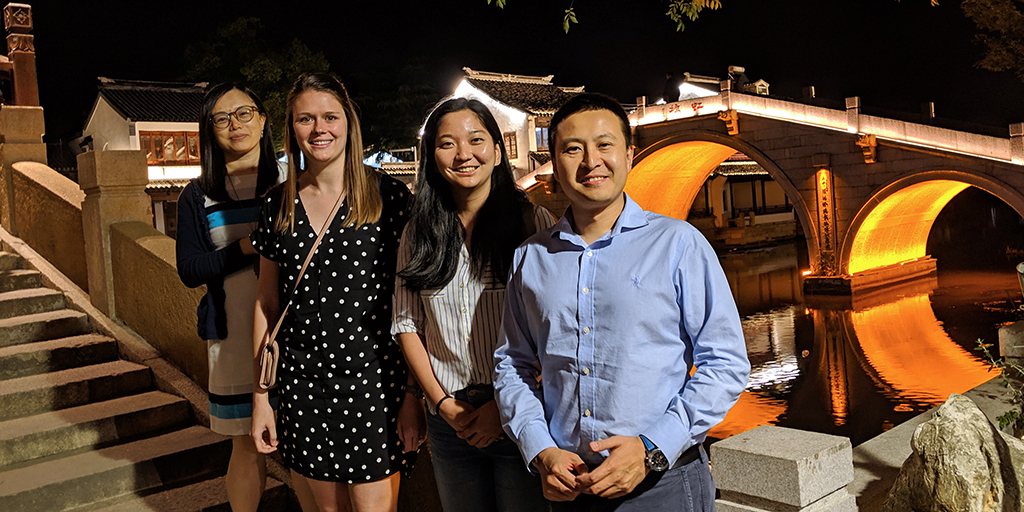 Liping Feng (Duke faculty), Chrissy Crute (PhD student), Yan Sun (MEM student), John Ji (DKU faculty).