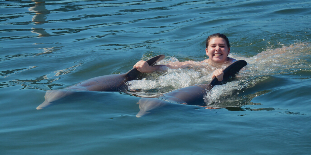 Dana and dolphins.