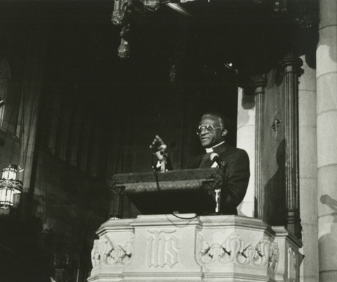 Desmond Tutu at Duke Chapel, courtesy of Duke University Archives.