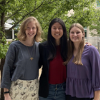 Research team members Becca Horan, Claire Huang and Maddie Paris after presenting their project.