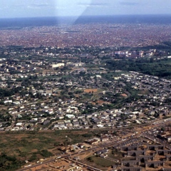 Aerial view of Ibadan city in Nigeria.