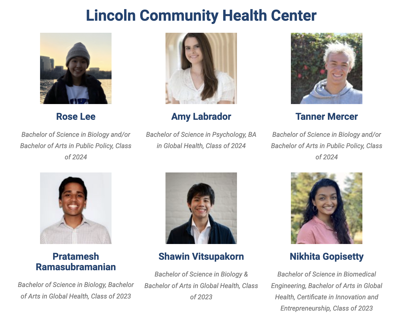 A team of volunteers at Lincoln Community Health Center