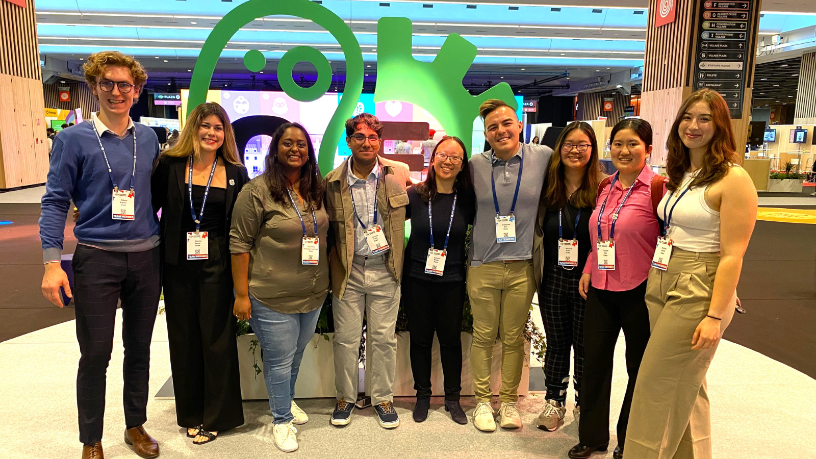 Shah (third from right) and teammates at the 2022 iGEM competition in Paris (Photo: Courtesy of Cameron Kim).