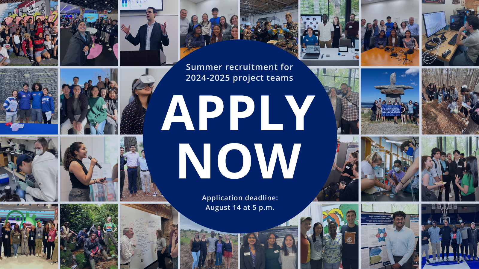 Apply by August 14 at 5 p.m.