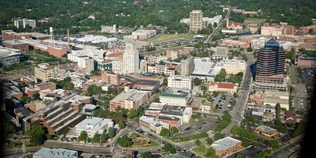 Durham aerial shot.