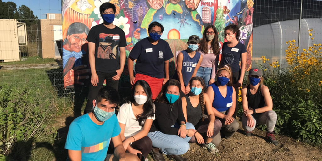 Team members at the Duke Campus Farm.