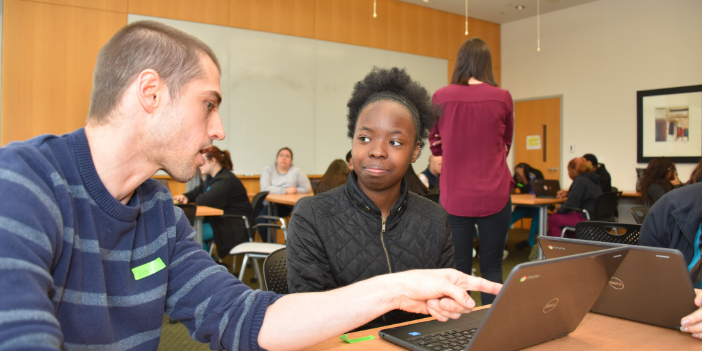 Somarelli with students in 2019.