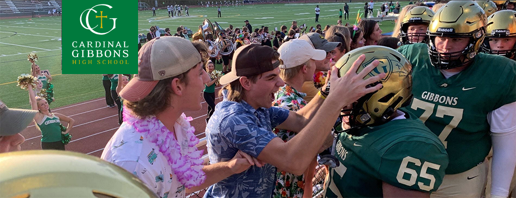 Students and football players at Cardinal Gibbons High School.