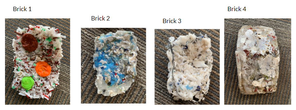 Four recycled bricks.